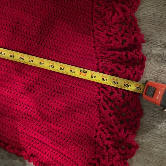 Cranberry colored Afghan 8ftx3ft - Picture 3 of 4